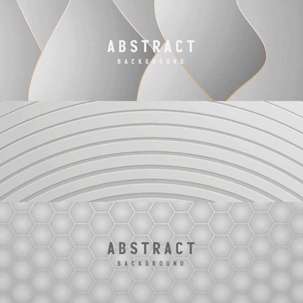 banner Abstract geometric white and gray color background vector illustration.
