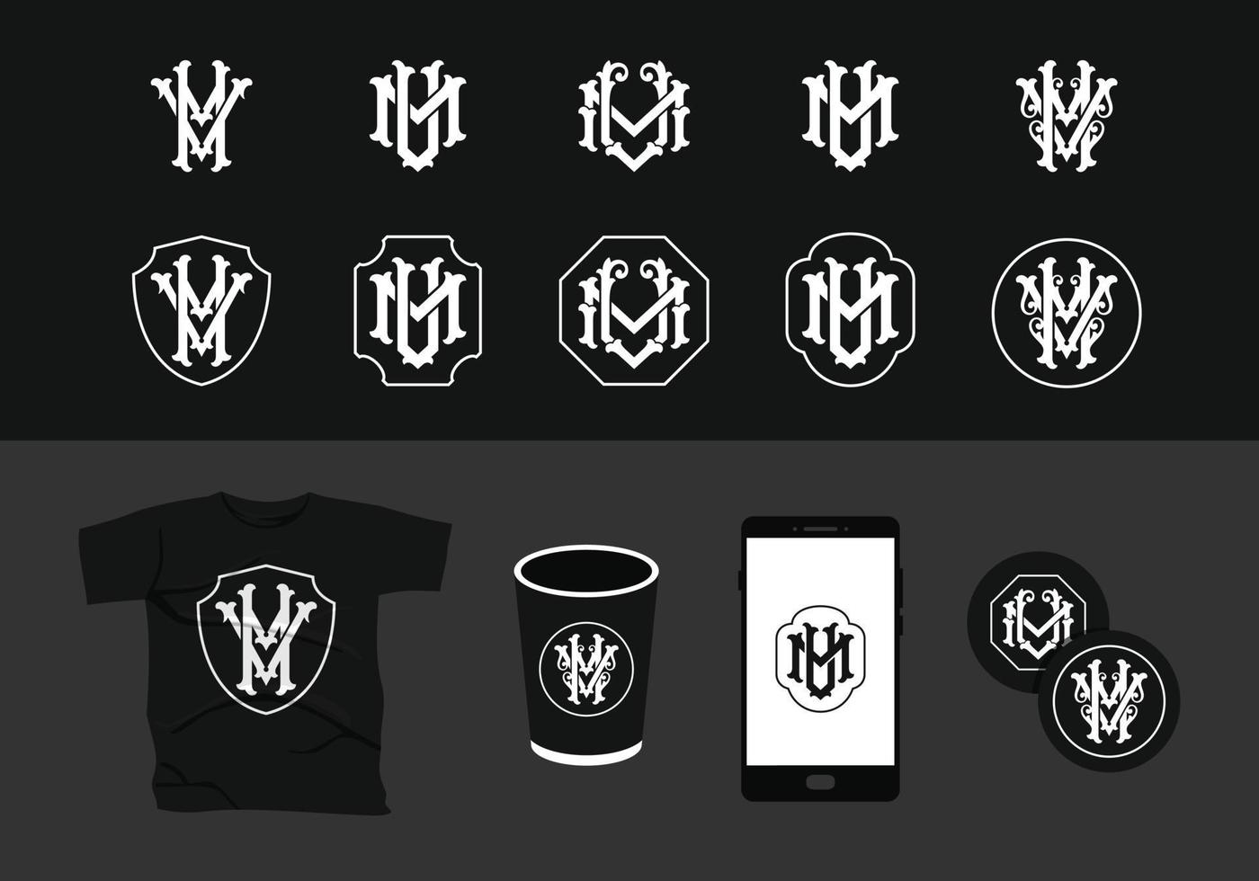 Monogram Victorian Logo For Label, Emblem Design, Badge, Sticker, And Other vector