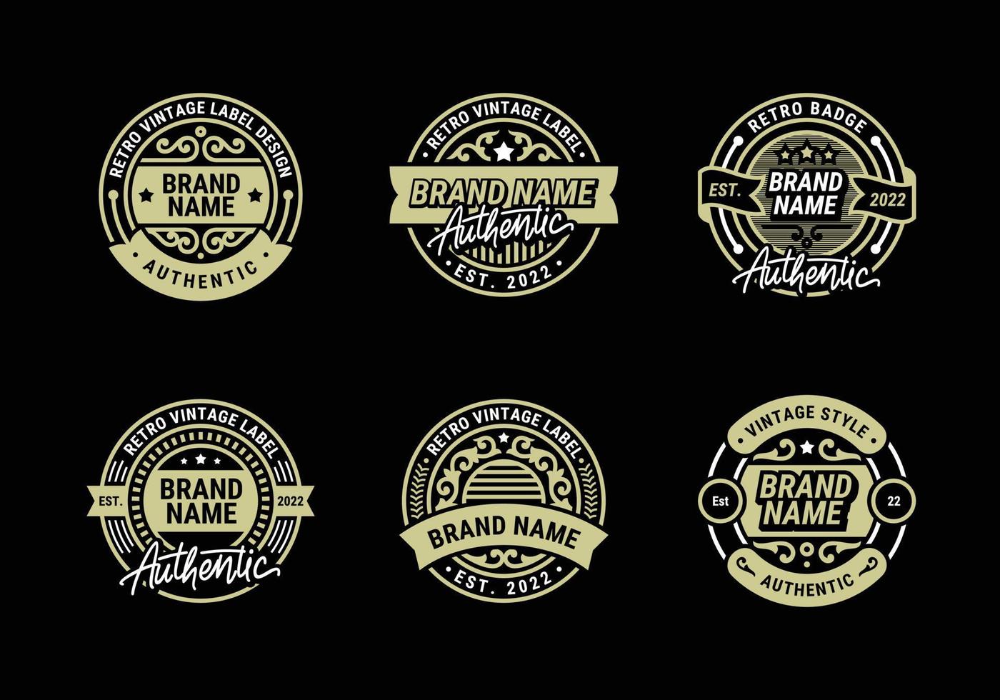 Circle Retro Vintage Label Collection vector