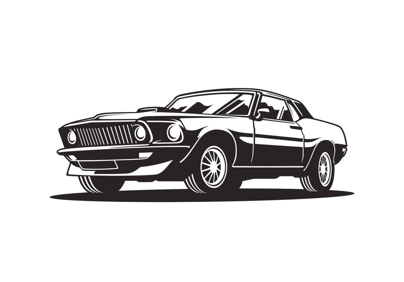 ilustración de coche clásico. coche del músculo americano vector
