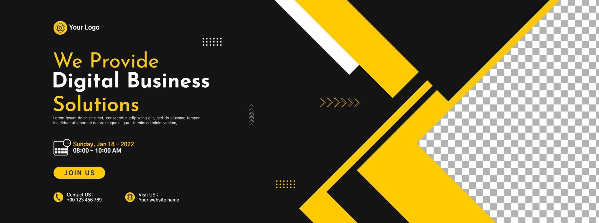 Business conference banner template design for webinar, marketing, online class program, etc vector