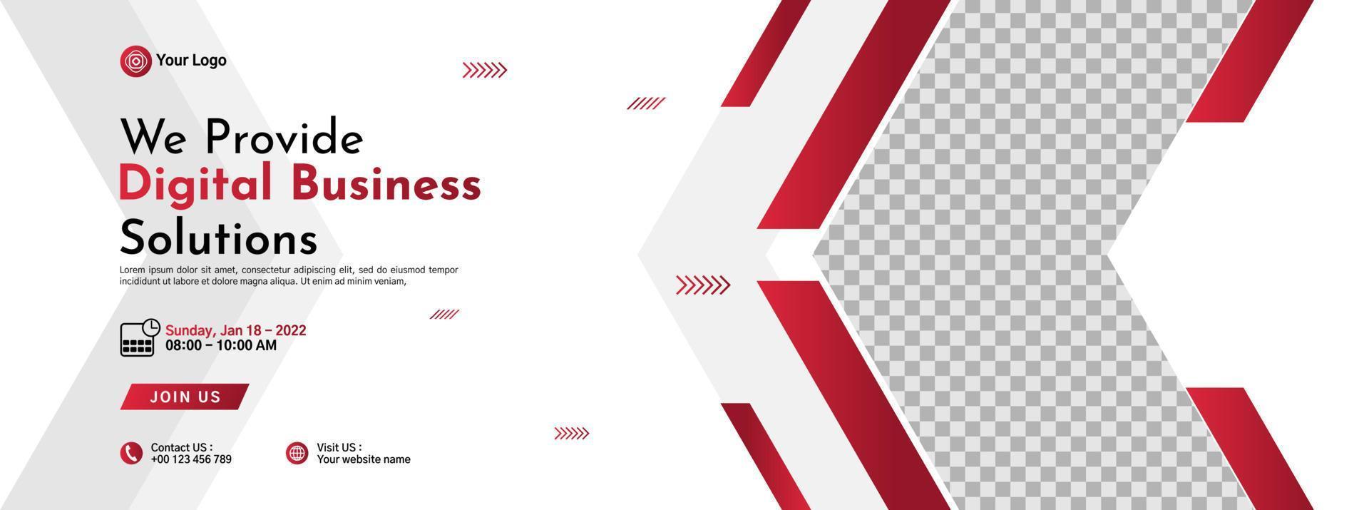 Business conference banner template design for webinar, marketing, online class program, etc vector