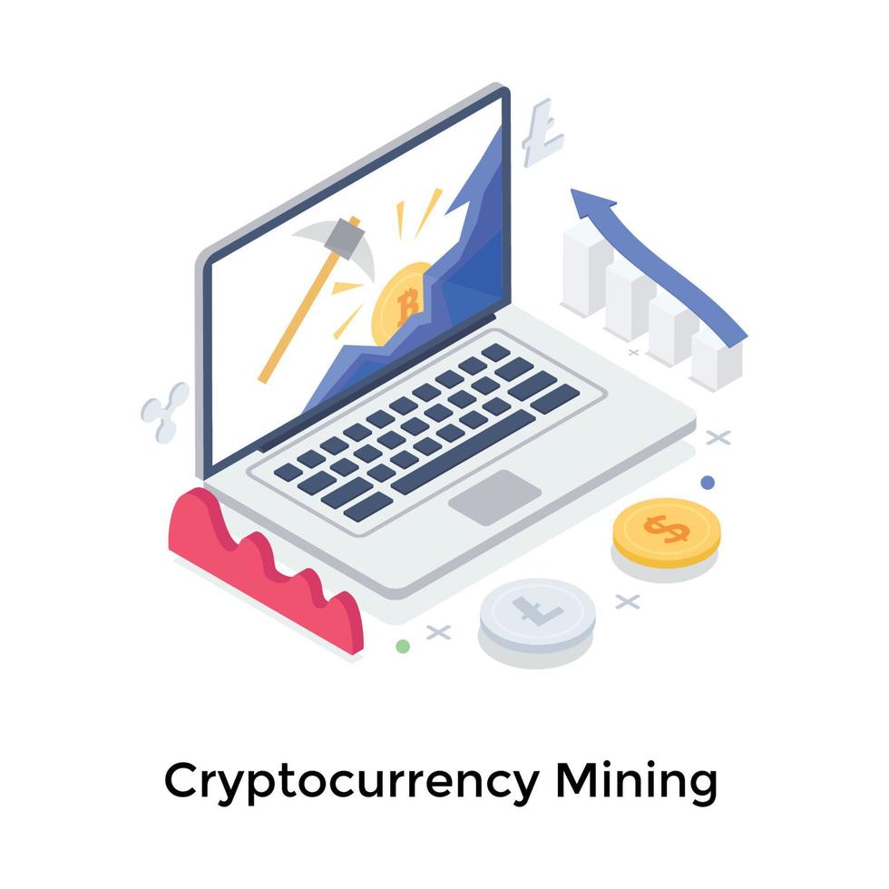 Cryptocurrency Mining Concepts vector