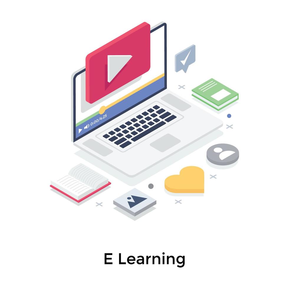 Trendy E Learning vector