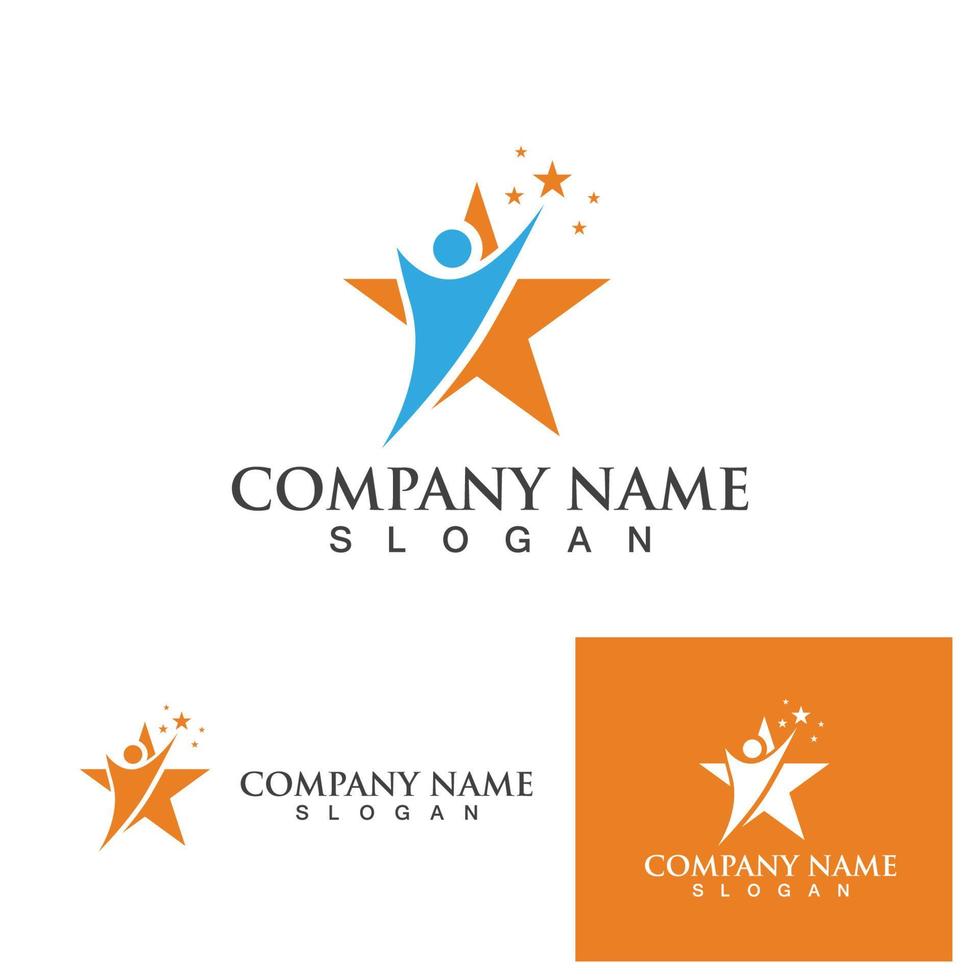 people star logo and symbol template vector