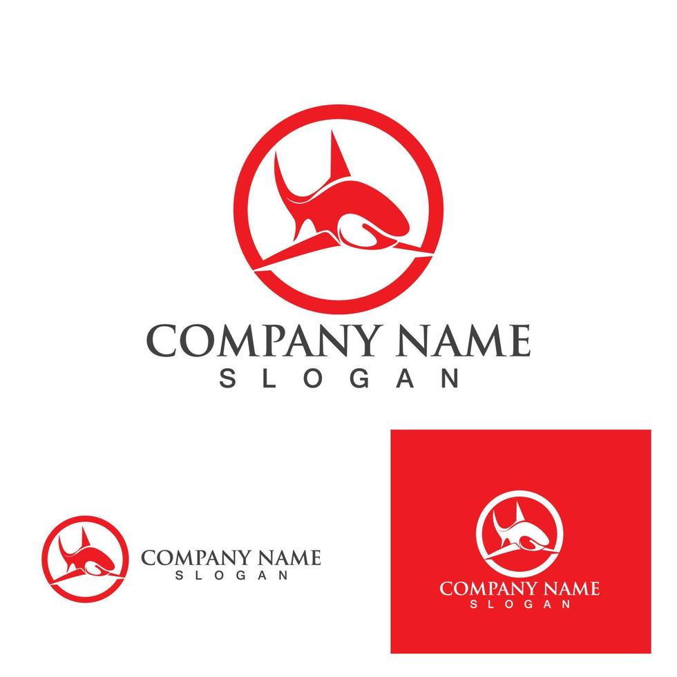 Shark fin logo template vector icon illustration design