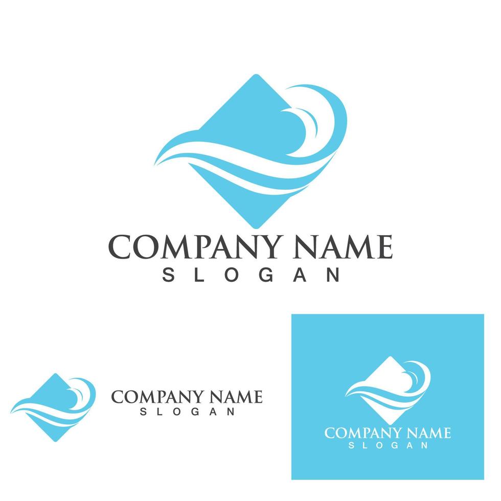 Water wave icon vector