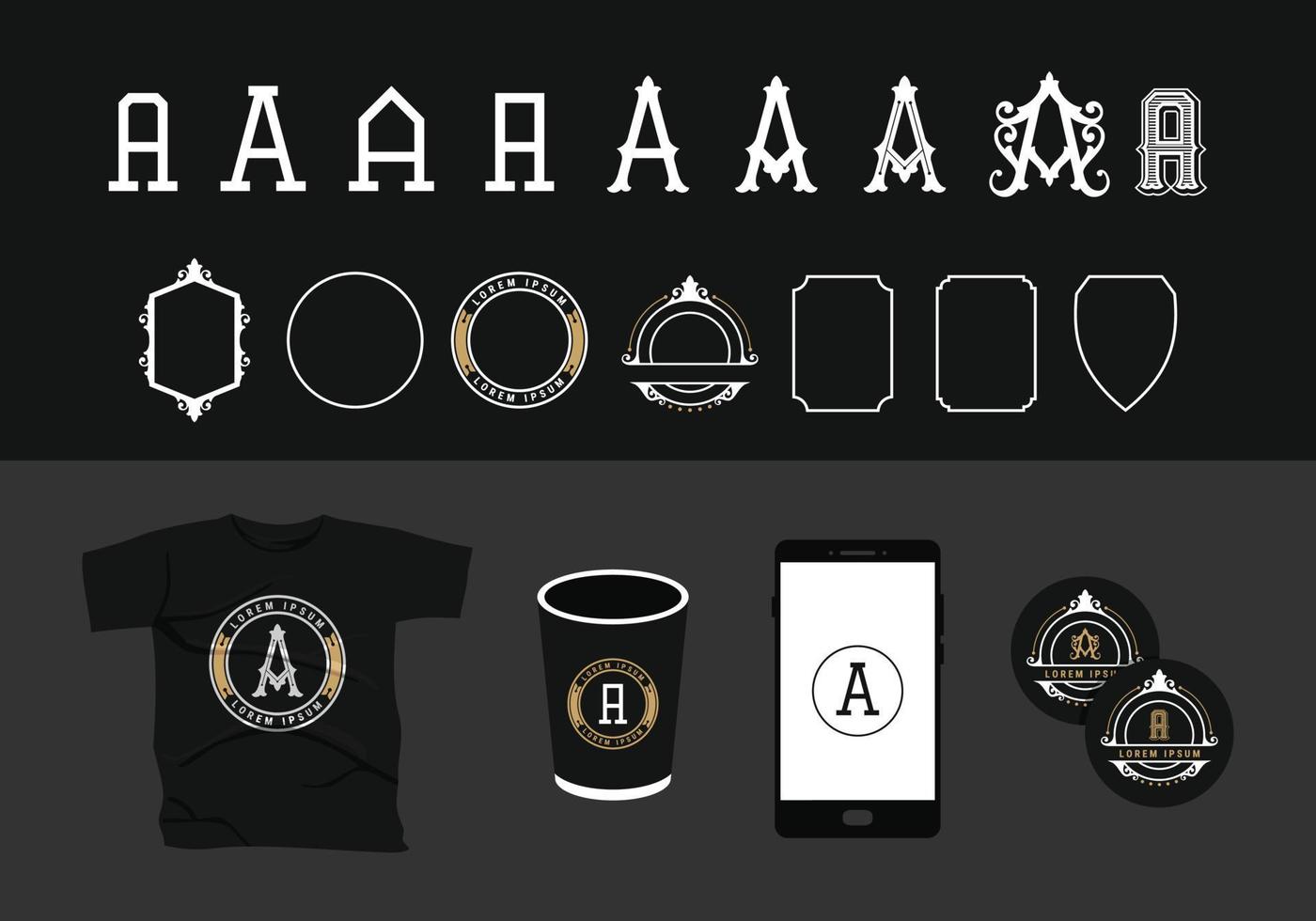 Victorian Monogram Logo And Frame vector