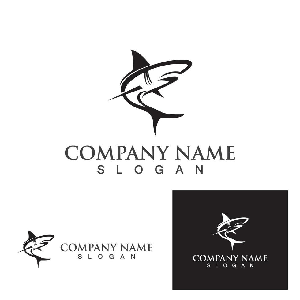 Shark fin logo template vector icon illustration design