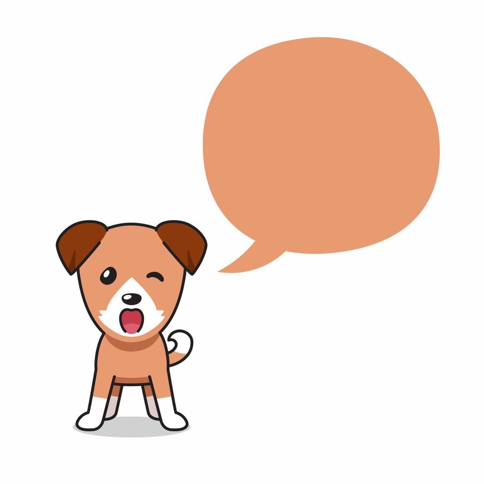 Cartoon character a dog with speech bubble vector