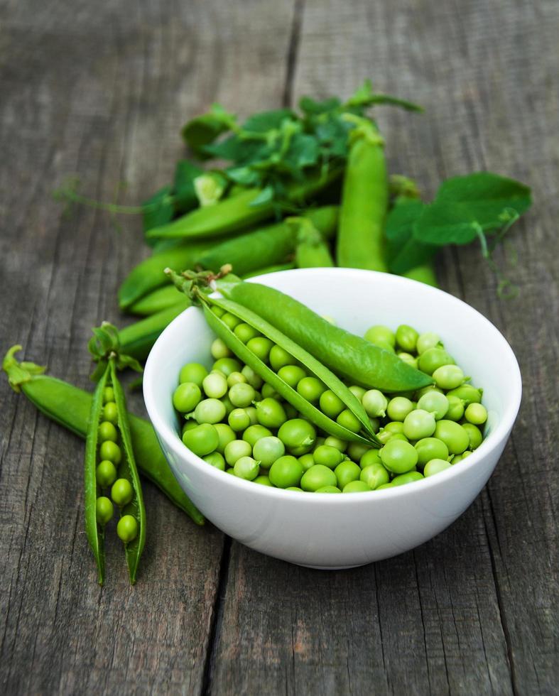 green peas on a table photo