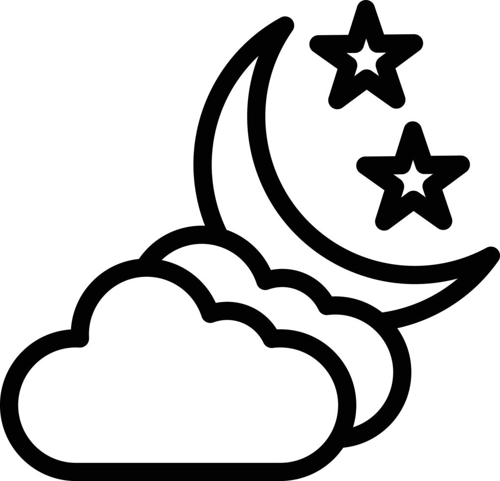 Night Line Icon vector