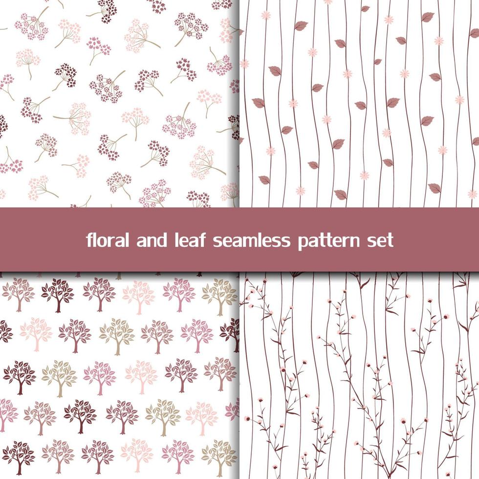 Collection of floral and leaf seamless pattern,nature background for decorative,fabric,textile,print or wallpaper vector