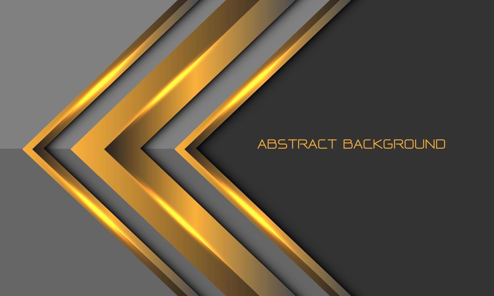 Abstract gold arrow direction on grey with blank space design modern  futuristic background vector