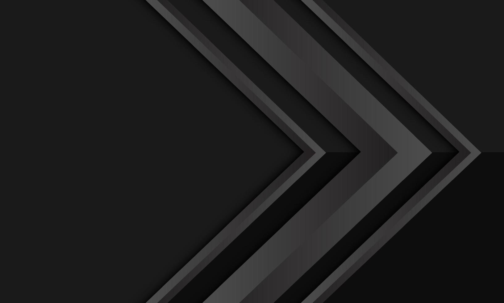 Abstract grey metallic arrow direction on black with blank space design modern  futuristic background vector