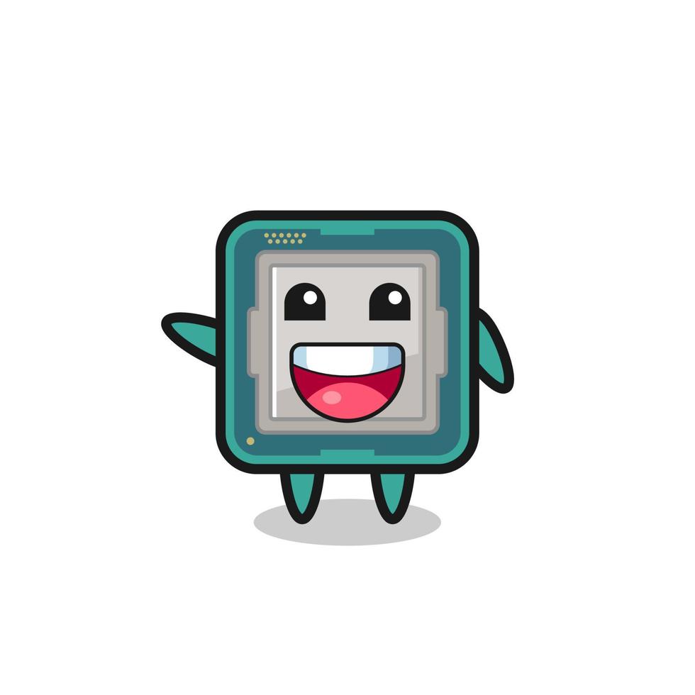happy processor cute mascot character vector
