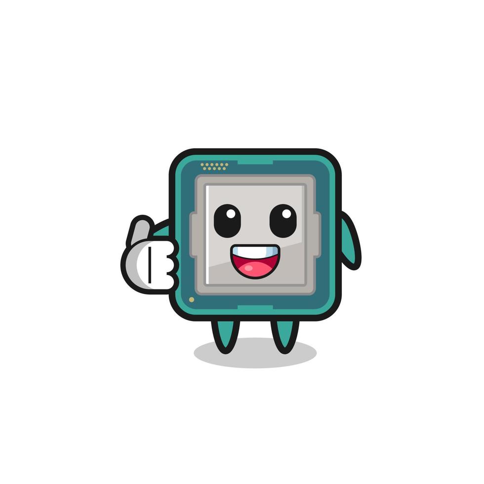 processor mascot doing thumbs up gesture vector