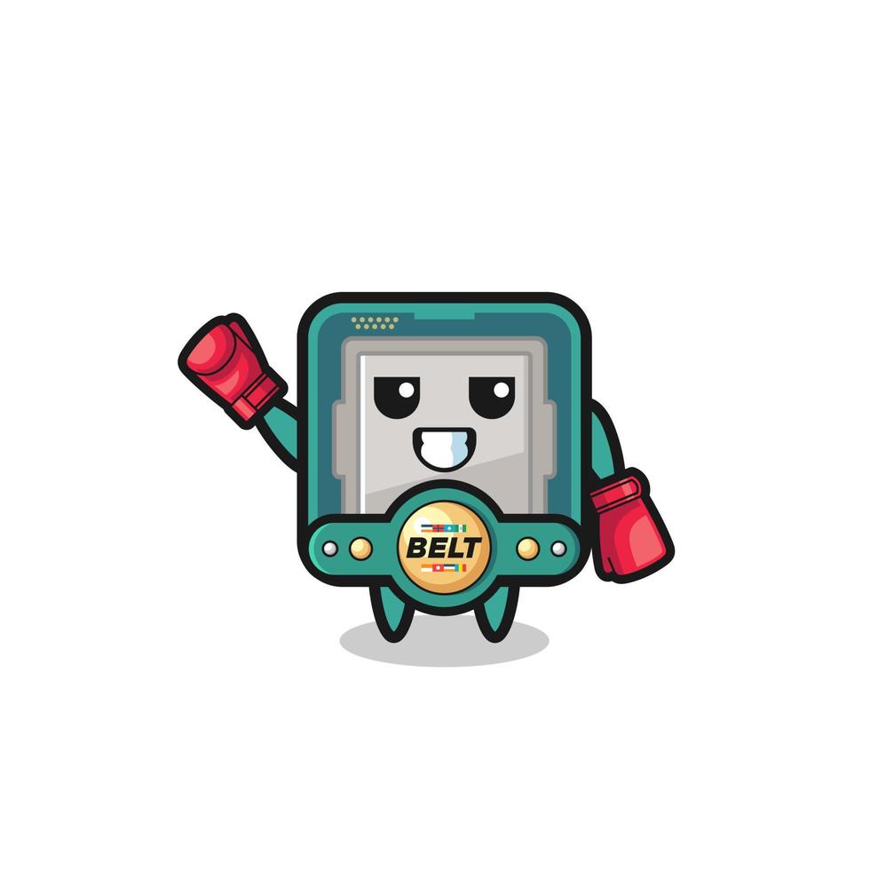 processor boxer mascot character vector