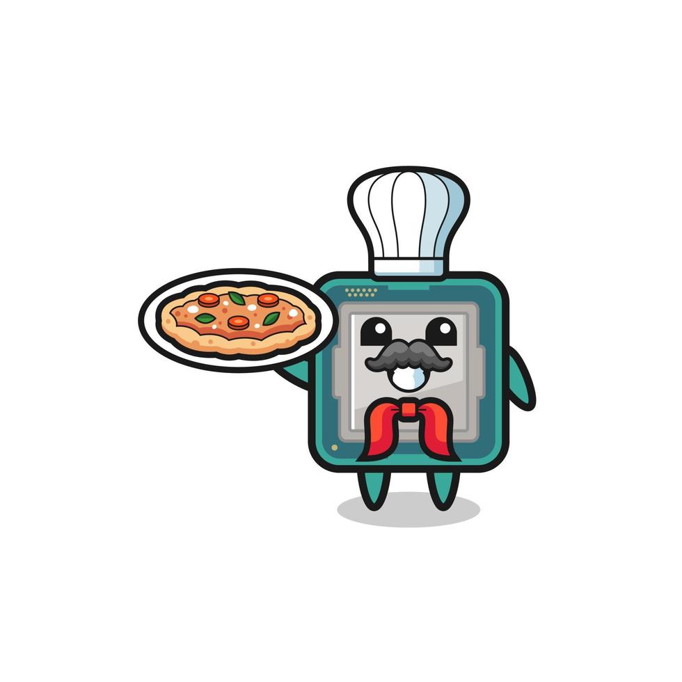 processor character as Italian chef mascot vector