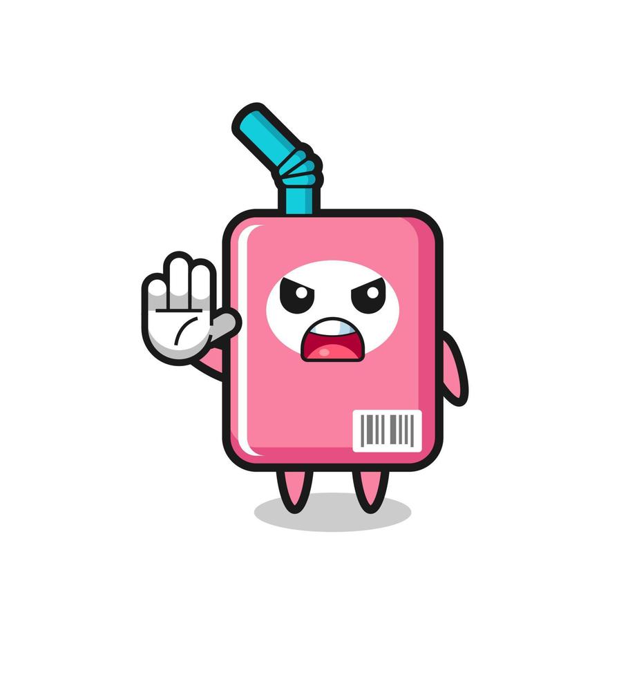 milk box character doing stop gesture vector