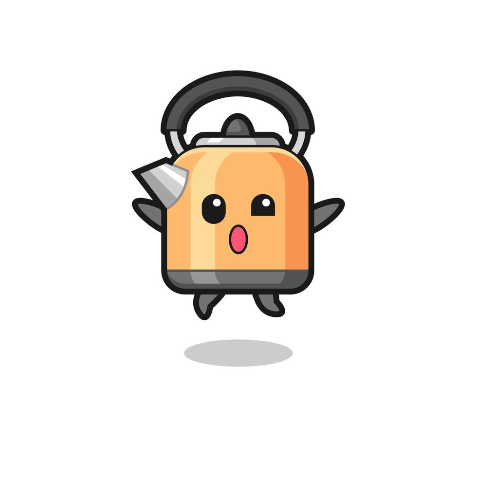 kettle character is jumping gesture vector