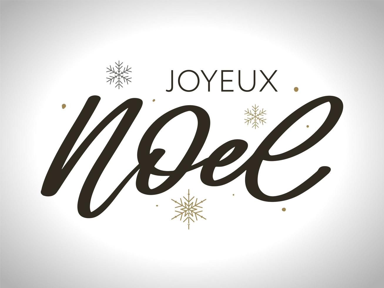 Plantilla de diseño de lujo navideño francés. vector texto joyeux noel aislado sobre fondo de lujo brillante