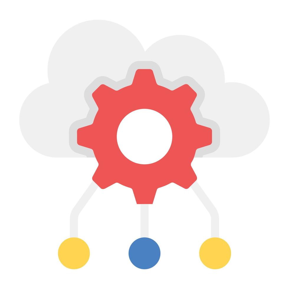 Cloud network configuration icon in trendy design vector