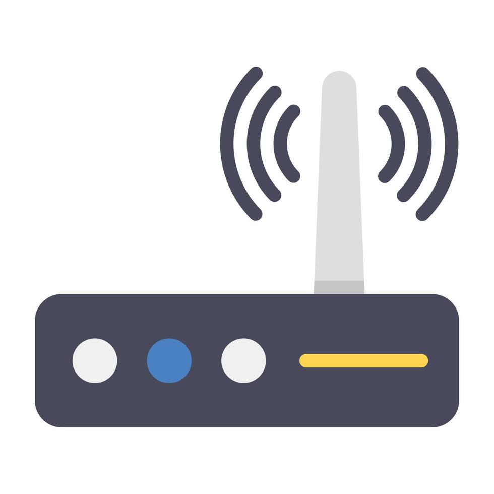 Wifi router, iot internet device vector in flat design