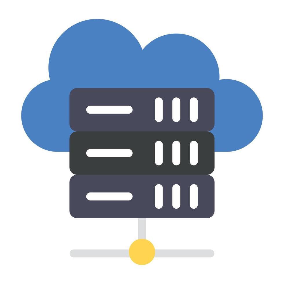 Cloud server hosting icon in flat vector design