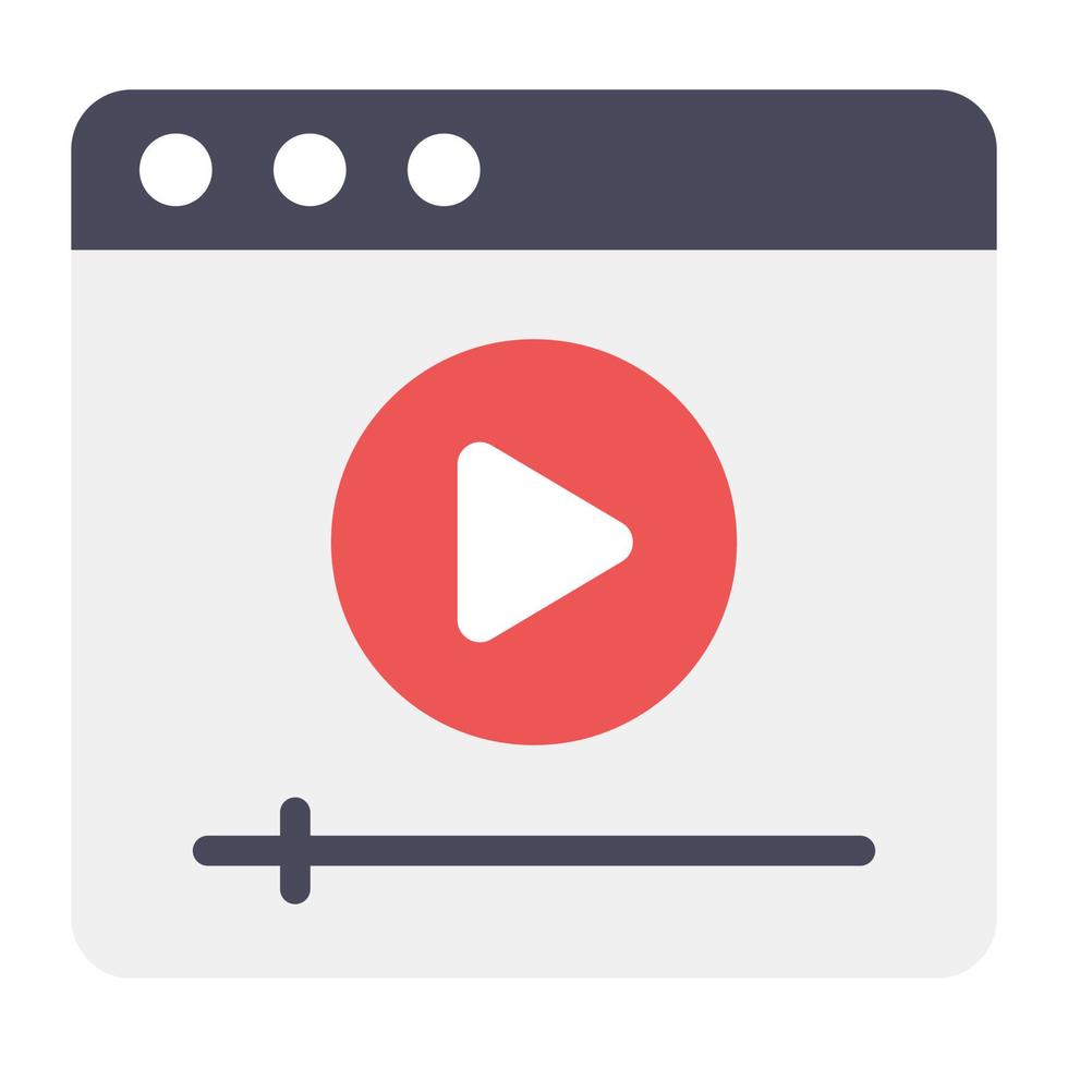 Web video icon in flat vector design