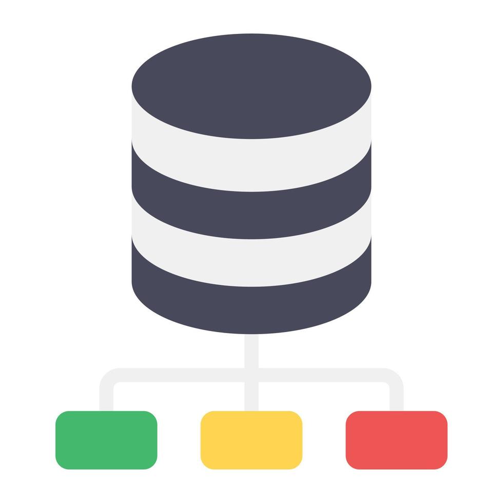 Flat design of database network icon. vector