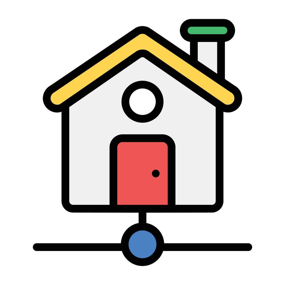 Editable style of home network icon vector