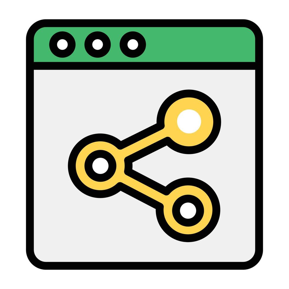 Share symbol on web page showcasing web sharing icon vector