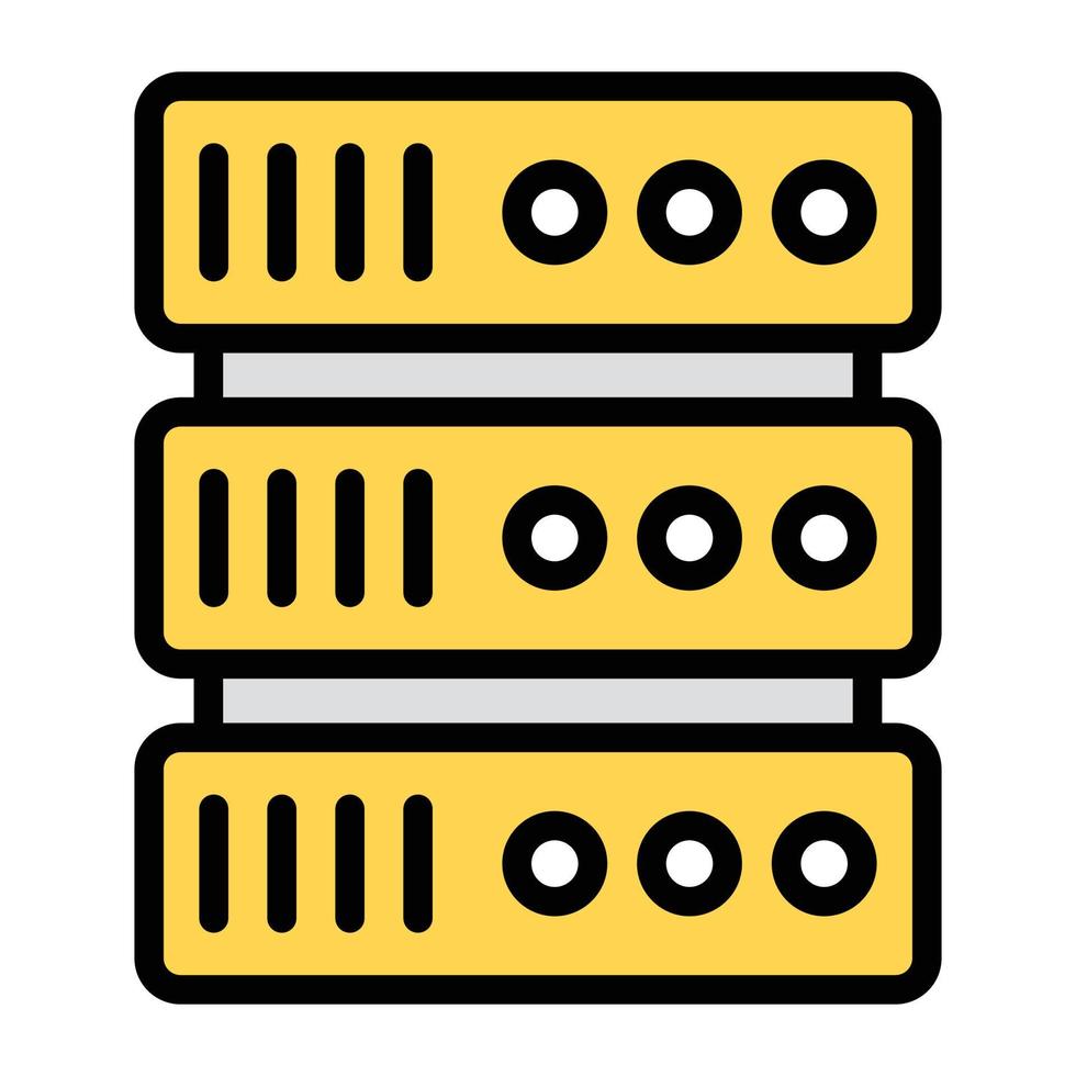 Cloud server hosting icon in flat vector design
