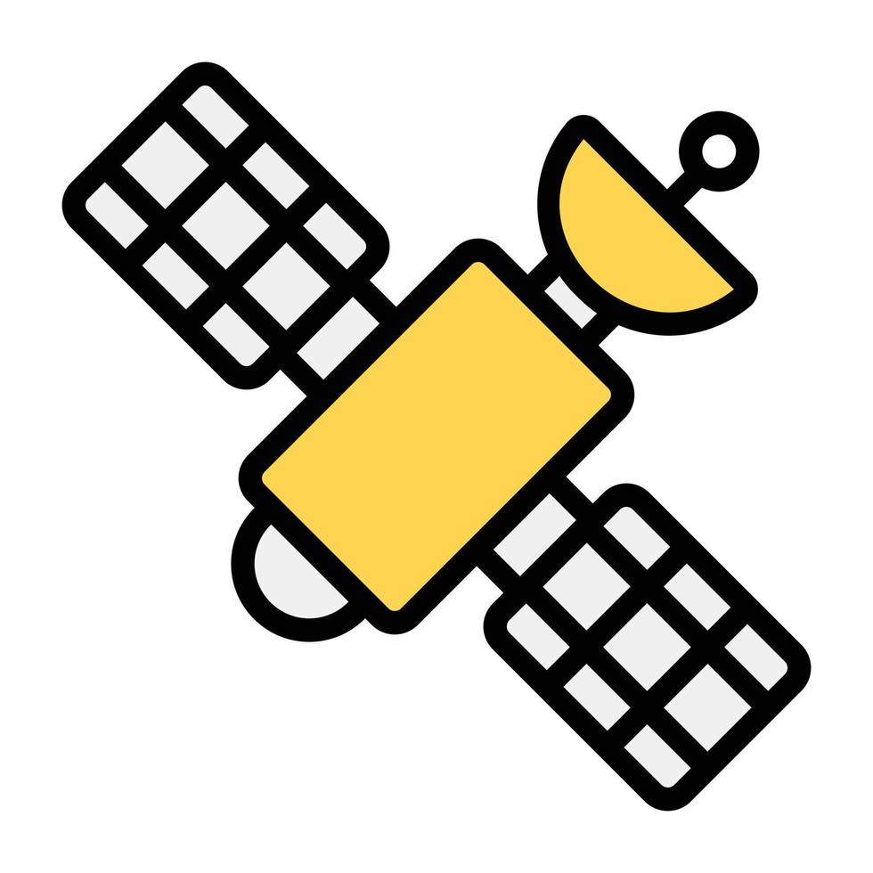 Artificial satellite or artificial spaceflight icon in flat style vector