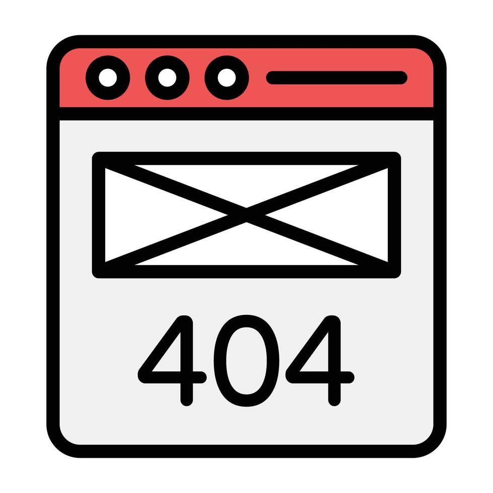 Trendy flat icon of error 404, missing webpage vector