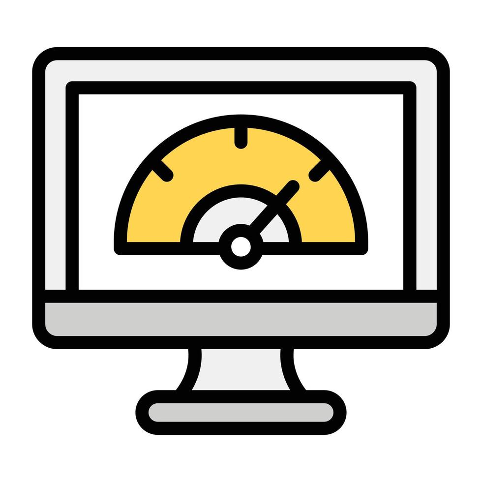 un diseño de icono de prueba de velocidad de Internet en estilo plano vector