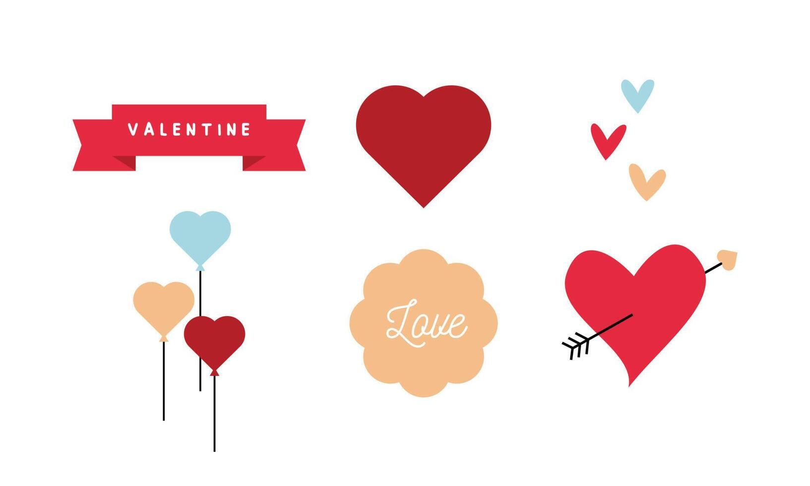 Various elements for valentine's day vector