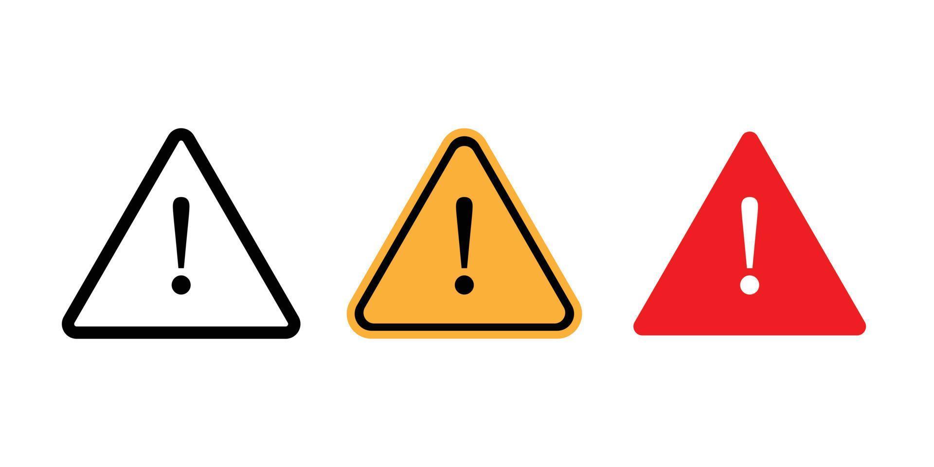 Caution sign in various colors vector