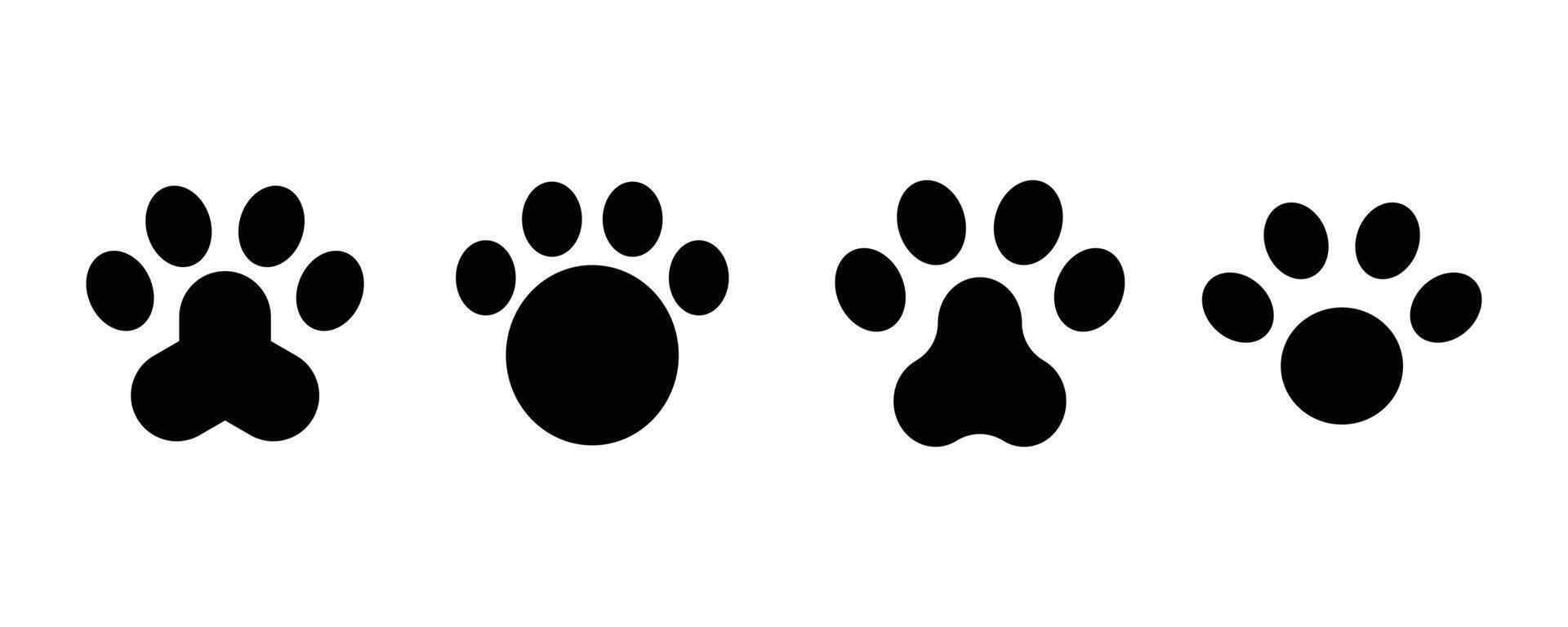 Various animal paws illustrations vector