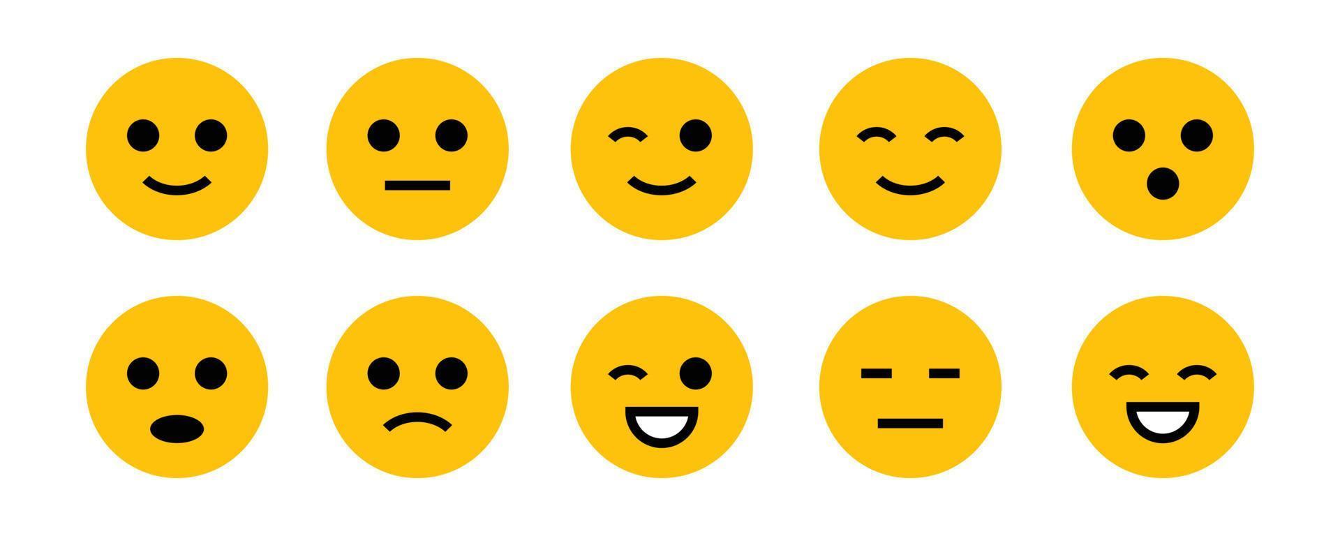 emojis amarillos para emoticón en el chat vector