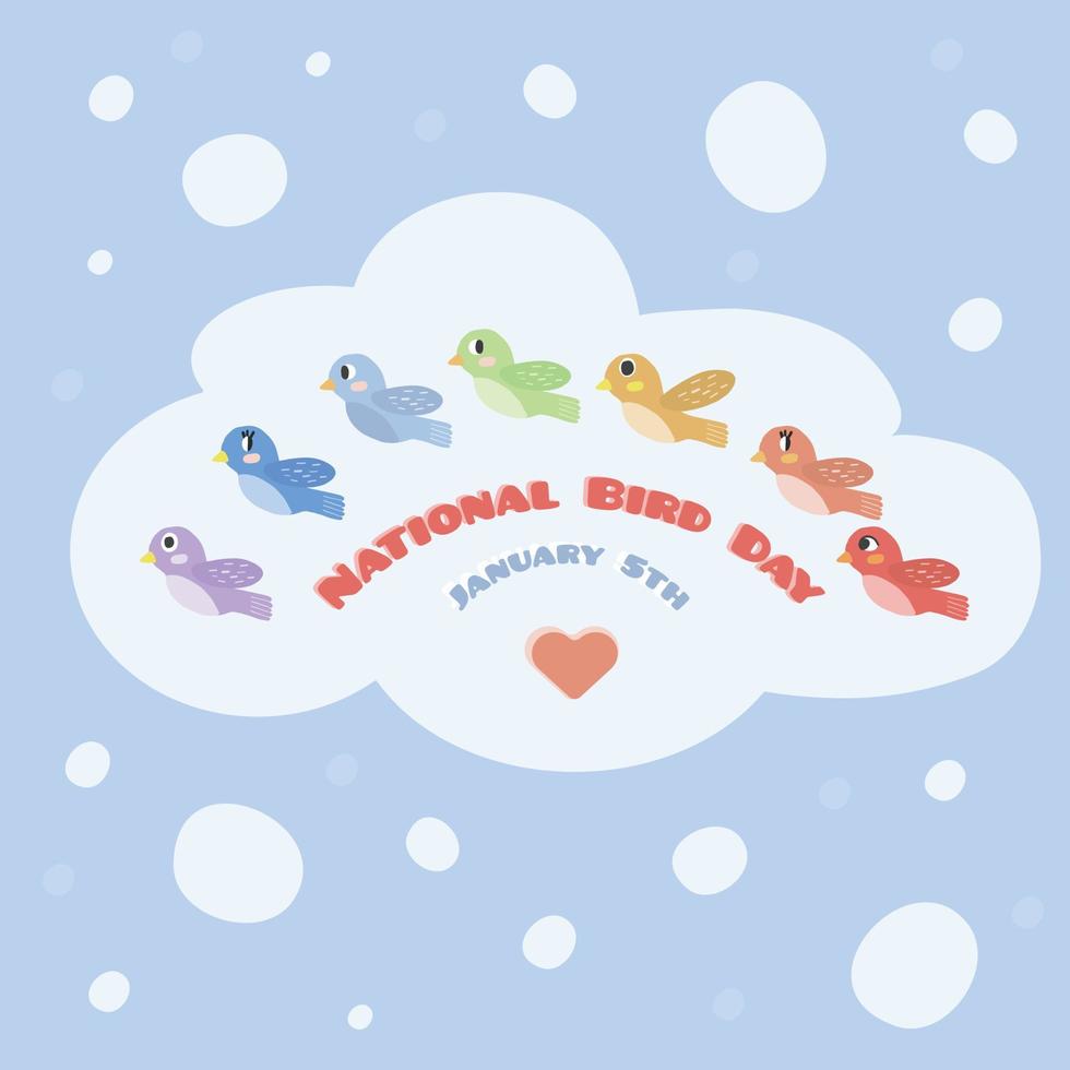 national bird day background with colourful cute bird vector