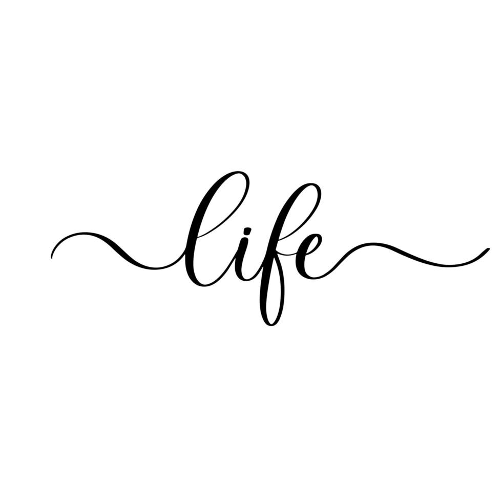 Life - vector calligraphic inscription with smooth lines.