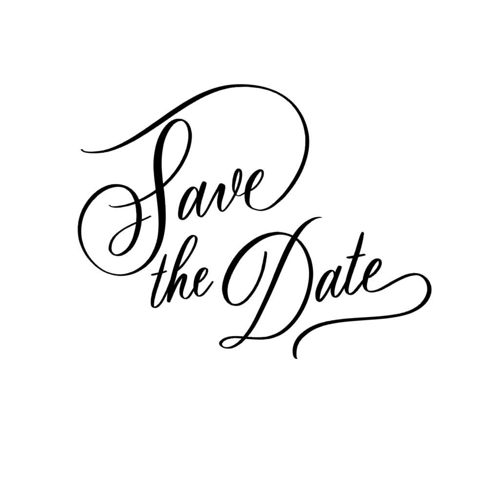 Save the date - wedding calligraphy inscription. vector