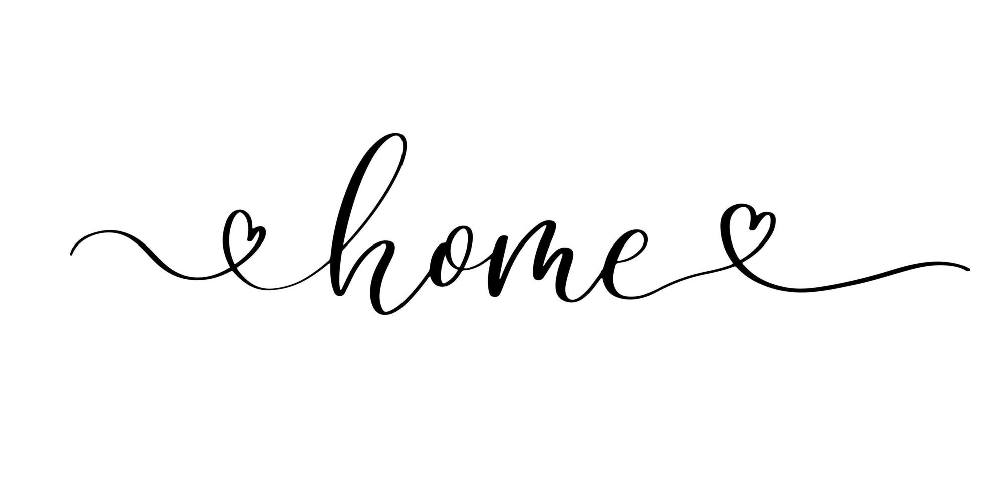 Home lettering Vector Template with heart. Lovely Quote for Printings,Wall Decor or Interiors, Cards, Shirts, Cushions, etc.