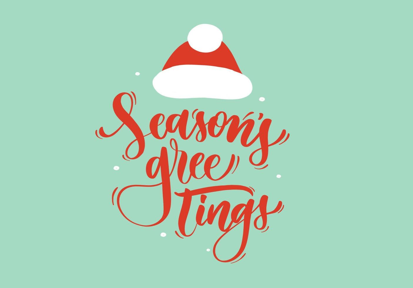 Season's greetings.Vector Merry Christmas greeting card with calligraphy. Hand drawn modern lettering. vector