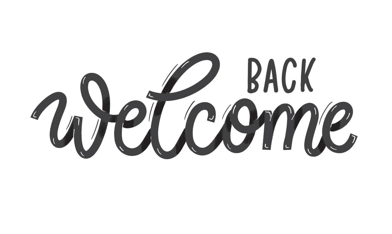 Welcome back. Card with calligraphy. Hand drawn modern lettering ...