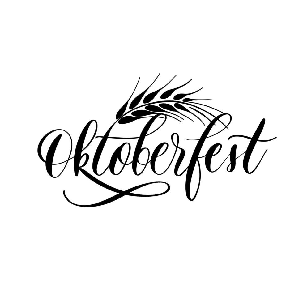 Oktoberfest beer festival typography lettering emblem with eagle. Hand crafted design elements for prints posters advertising. Vector vintage illustration.