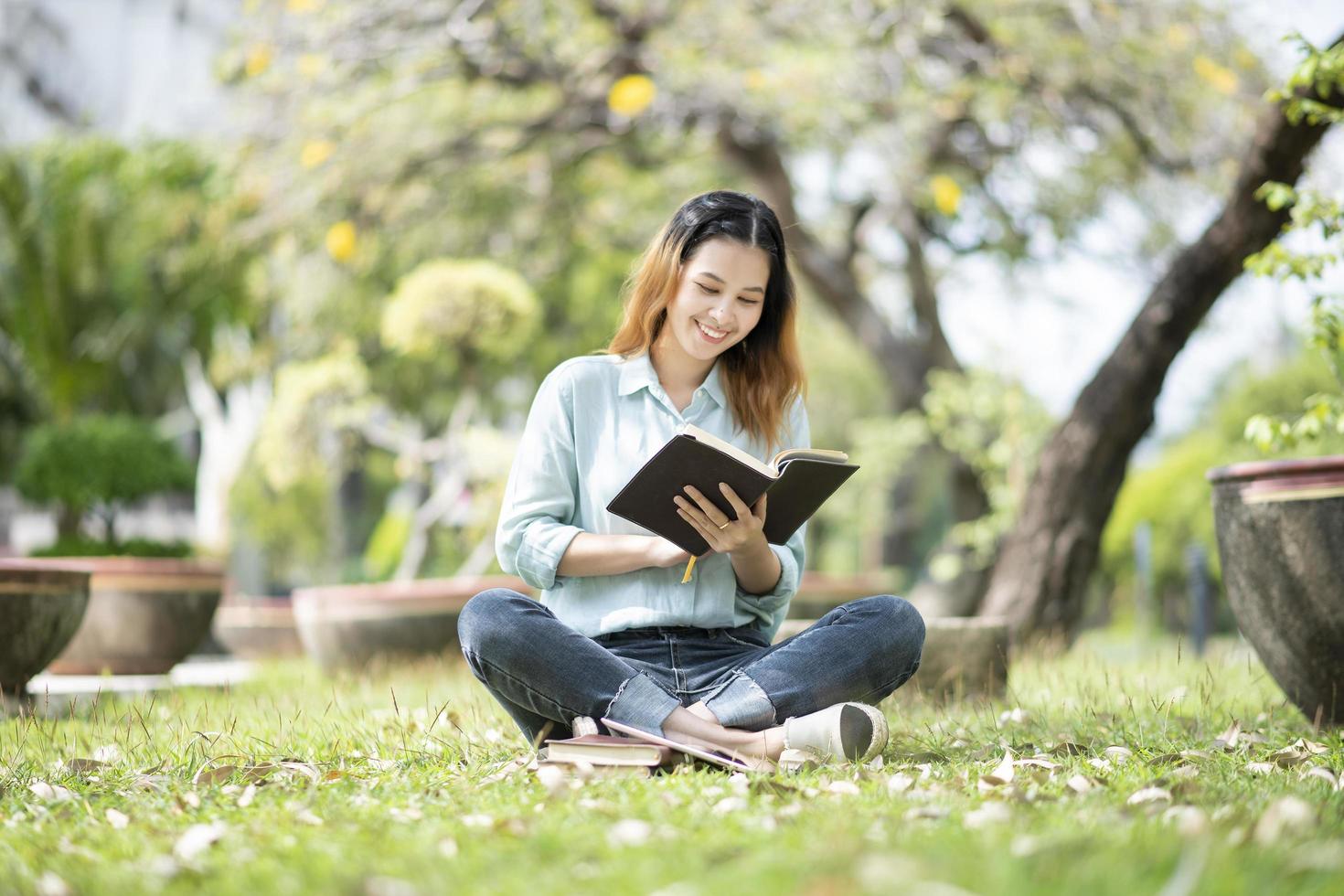 Happy young Asian University student. photo