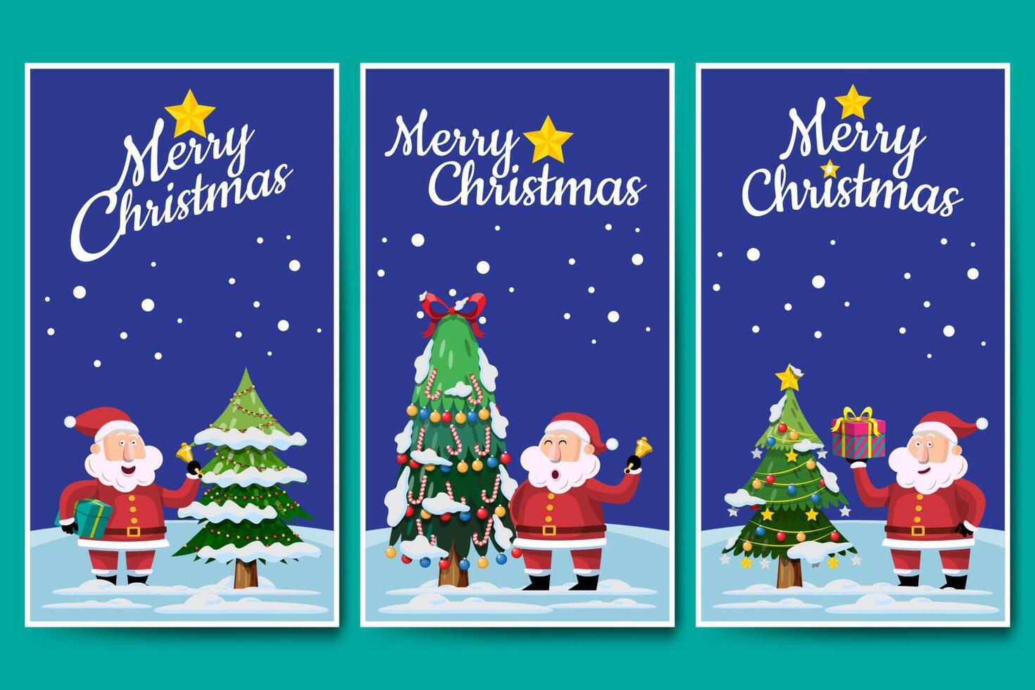 Christmas and New Year background banner. Santa claus with Christmas tree and ornament. vector